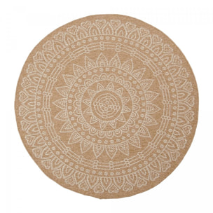 Tapis rond fait main en jute motif géométrique DAPU