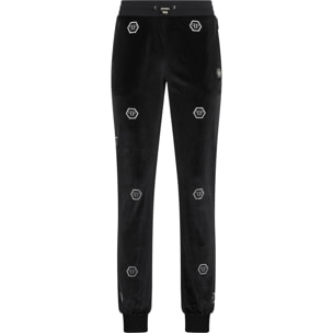 PHILIPP PLEIN Chenille Joggers Monogram Strass