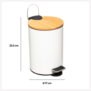 Poubelle Soft close 3L Blanc Modern Color