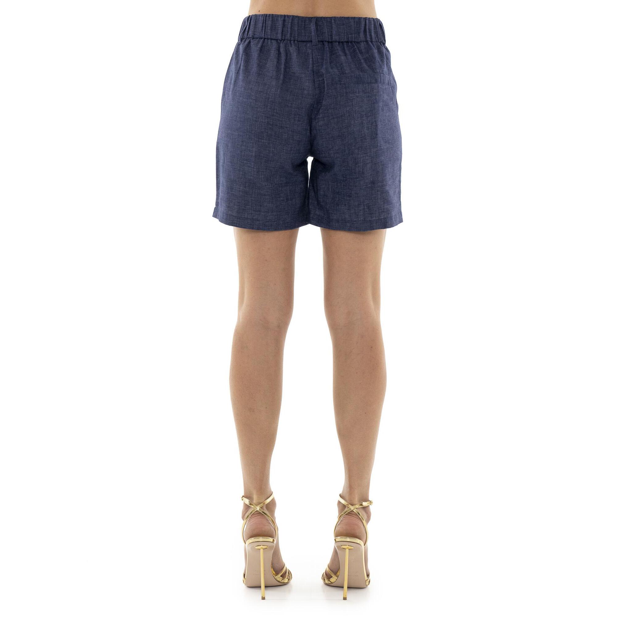 Bermudas Leone Fancy Stripes de mezcla de lino para mujer