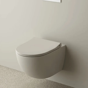 Pack WC suspendu VITRA Sento lin mat + bâti autoportant V-Fix Core + Plaque Round noir mat