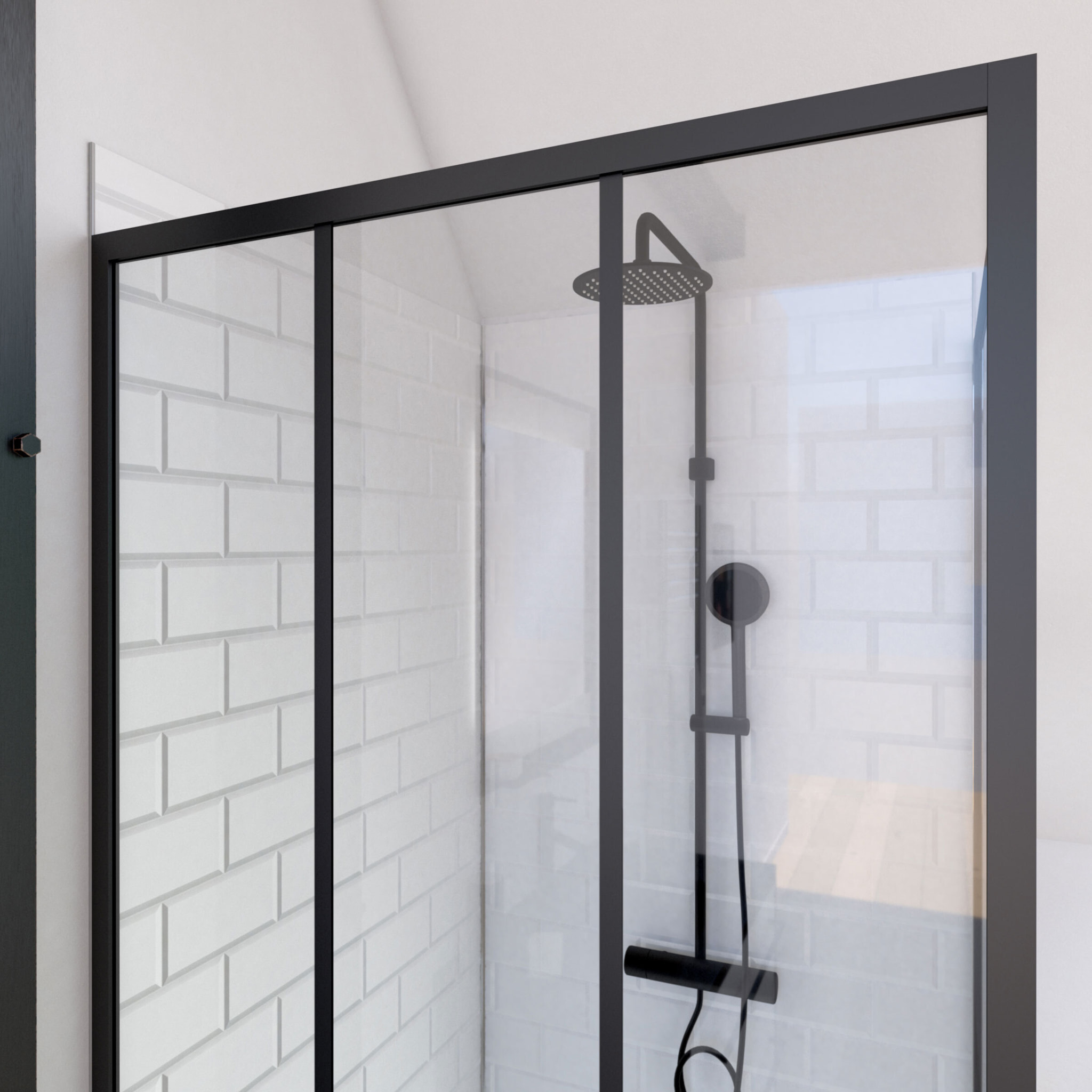 Paroi retour pour porte de douche - 90x200 cm - CRUSHX RETOUR 90CM