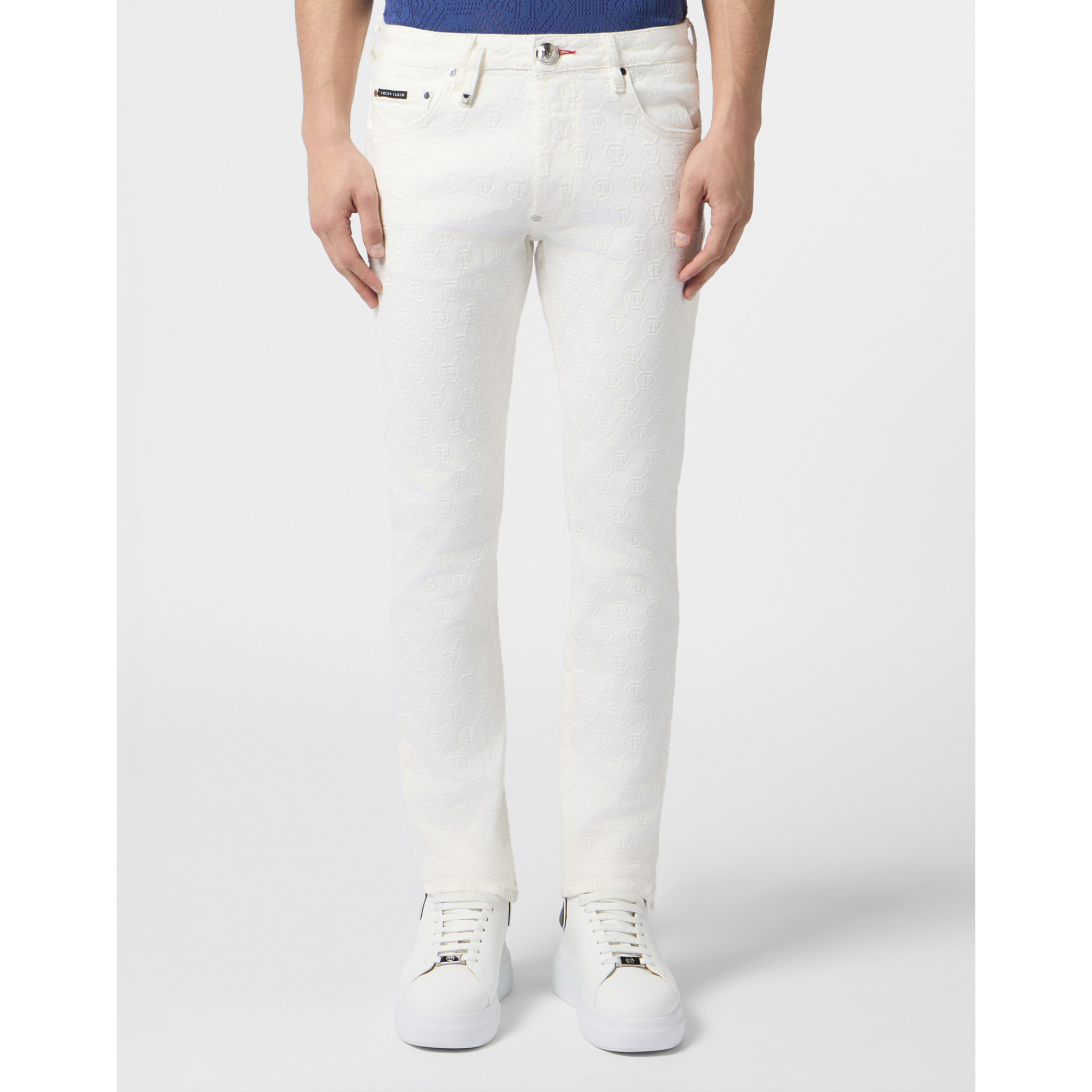PHILIPP PLEIN Super Straight Cut Jeans Embroidery Monogram