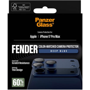 Protège objectif PANZERGLASS iPhone 17 Pro Max protège obj Bleu int