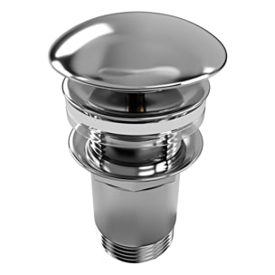 Piletta Click-Clack Universale 6.6 Cm In Ottone Cromato Compatibile Con Lavabo E Bidet Con O Senza Troppopieno Design Moderno E Apertura A Pressione