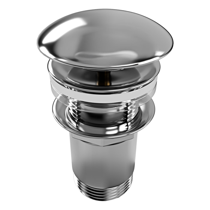 Piletta Click-Clack Universale 6.6 Cm In Ottone Cromato Compatibile Con Lavabo E Bidet Con O Senza Troppopieno Design Moderno E Apertura A Pressione