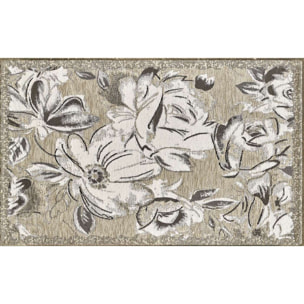 Tappeto Lavabile Dis. Floreale Classico Tortora