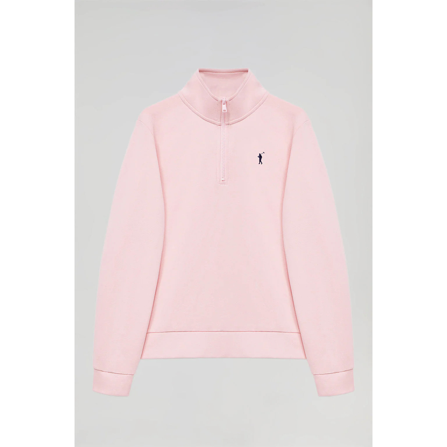 Sudadera de media cremallera rosa con logo Rigby Go