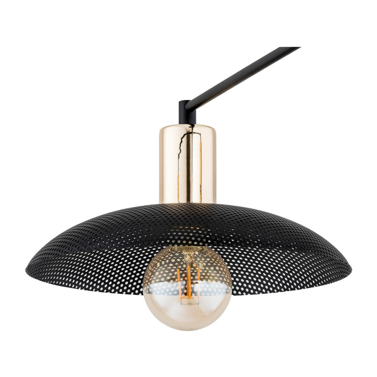 Lampada a sospensione SPIRIT in acciaio nero opaco e oro