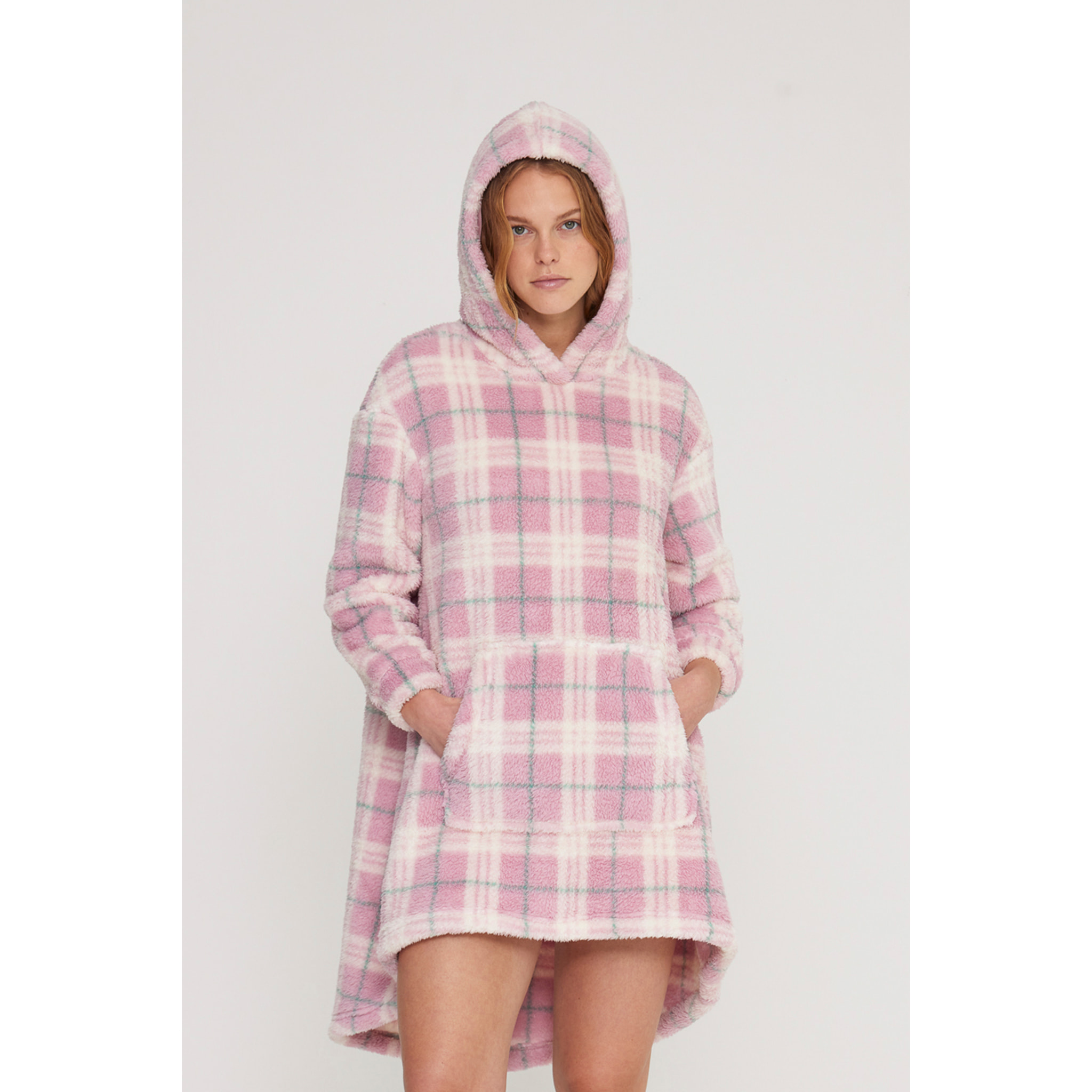 Poncho donna orsino in eco pelliccia con cappuccio Noidinotte