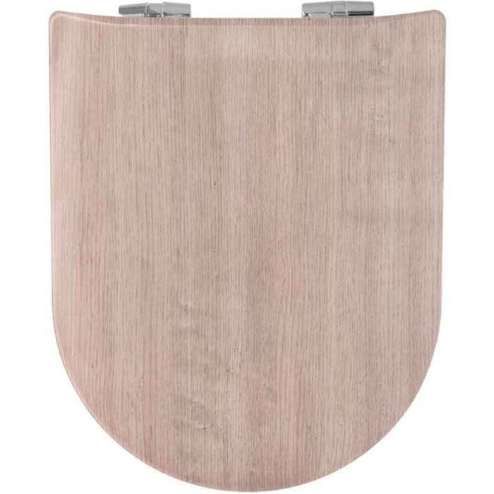 Abattant wood slim avec descente assistée  - Effet bois naturel - Beige
