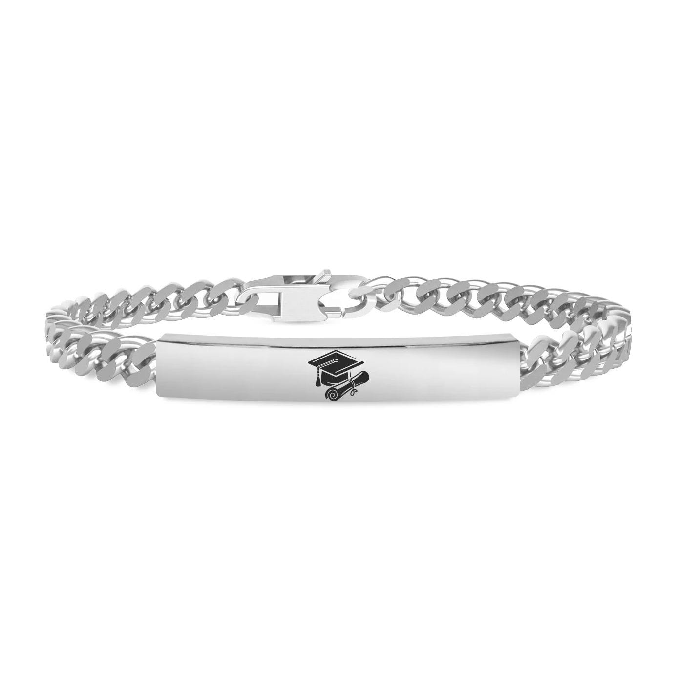 Bracciale Hiriwa 925 a Catena Acciaio Silver Laurea Dottore