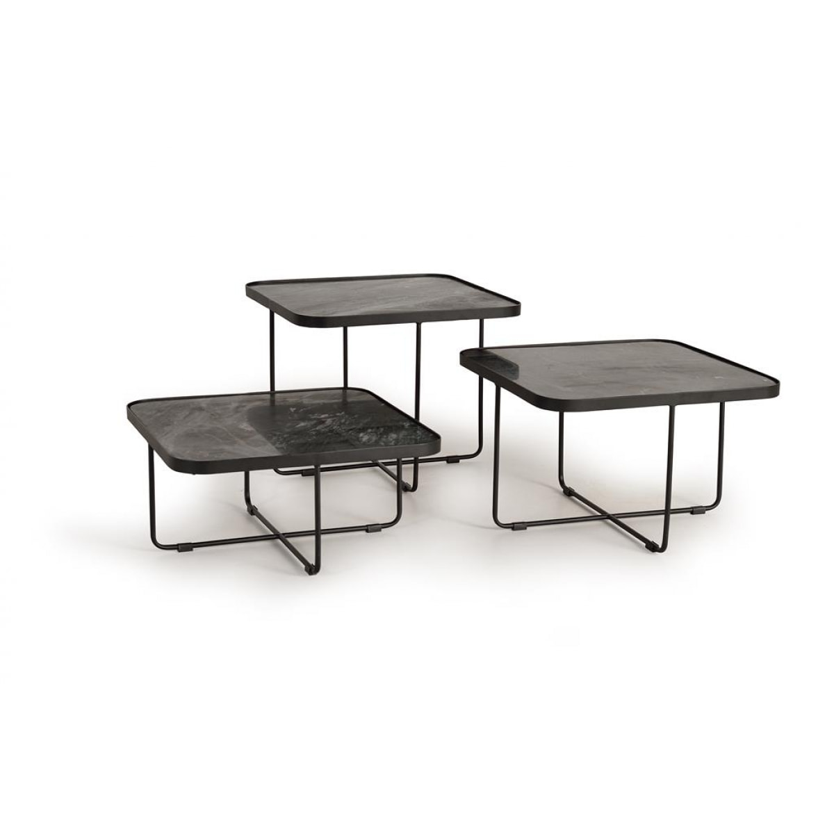 Ensemble 3 tables basses -48x60x60cm