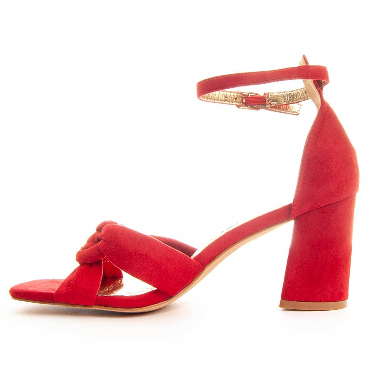 Sandalia de tacón - Rojo - Altura: 8 cm