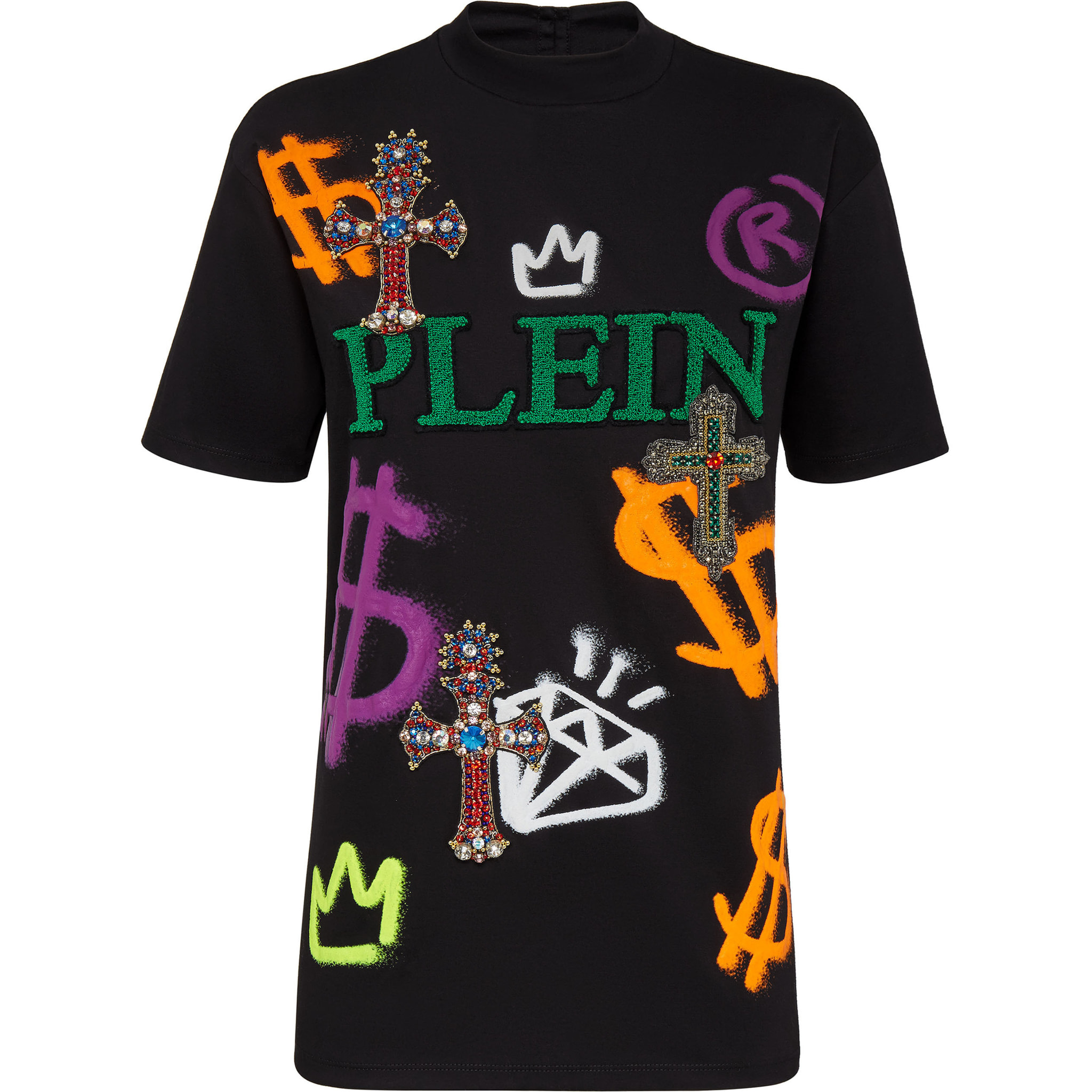 PHILIPP PLEIN T-shirt Round Neck SS Baroque cross