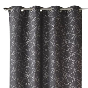 Rideau en Jacquard à Imprimés Design - Gris clair