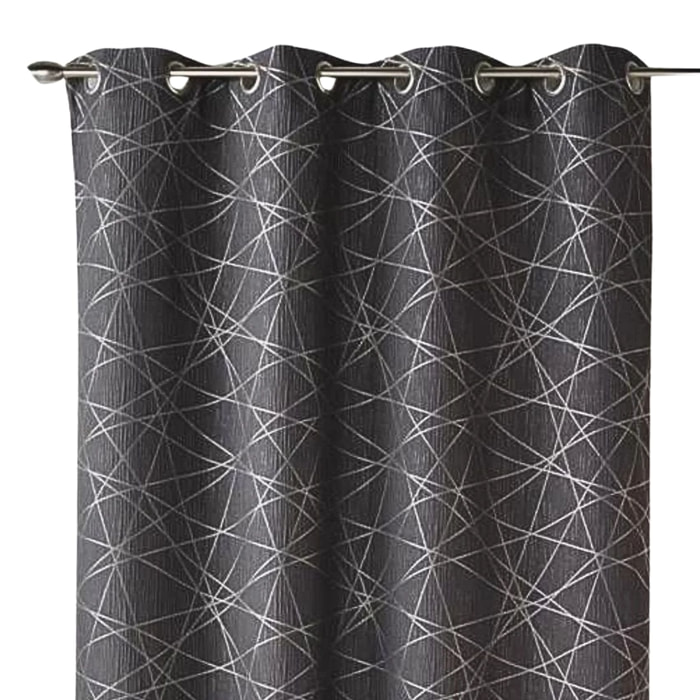 Rideau en Jacquard à Imprimés Design - Gris clair