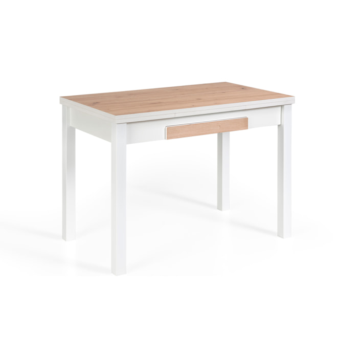 Mesa extensible – Blanco y roble Amazonas