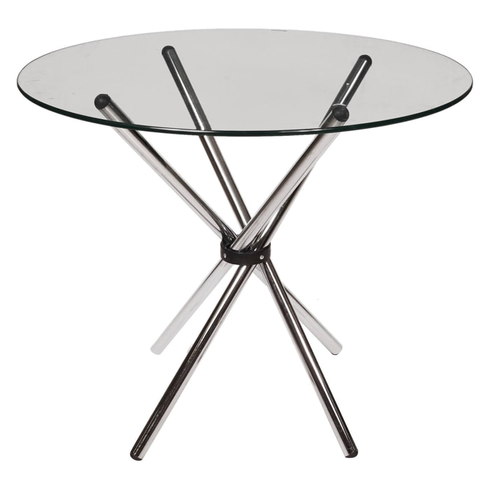 Tavolo rotondo, 90 x 90 x 75, Trasparente