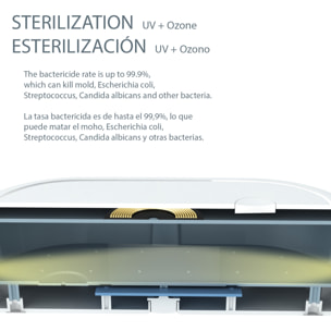 DAM Scatola di sterilizzazione con ozono, luce UV e aromaterapia con caricatore wireless 20x12x6 Cm. Colore bianco