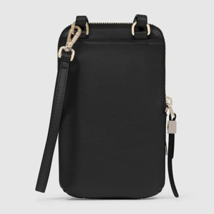 Piquadro Porta telefono da collo in pelle con porta carte di credito, schermato con protezione RFID