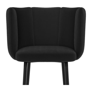 Lot de 2 chaises de bar en velours noir 75 cm - Rosy