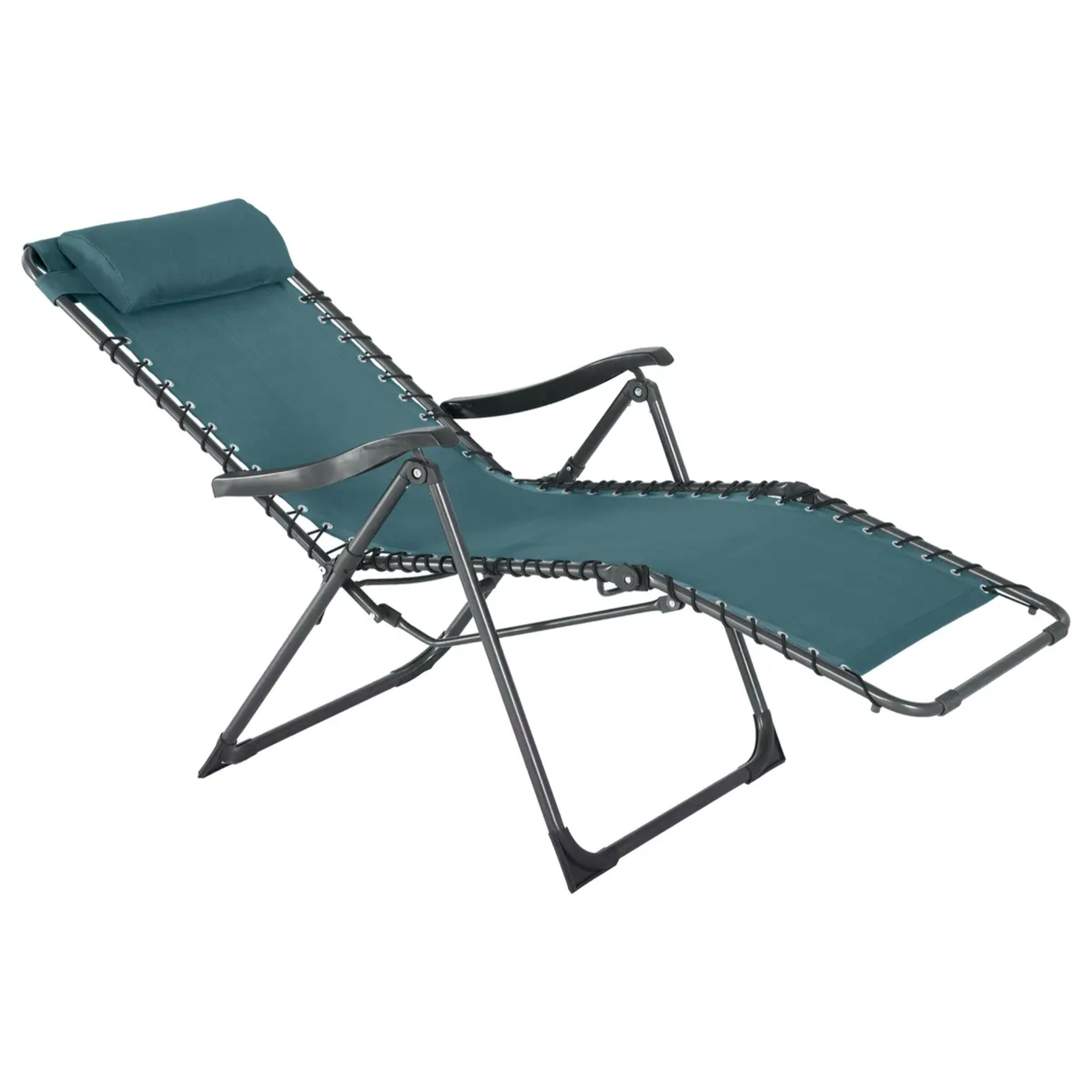 Fauteuil relax de jardin "Silos" bleu canard en acier traité époxy
