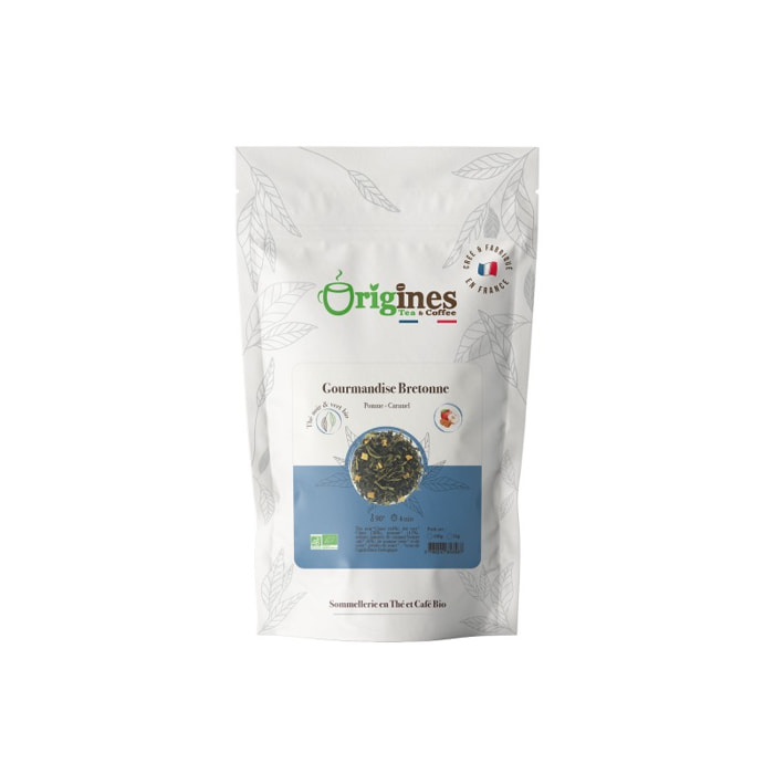 Thé noir et vert Bio Gourmandise Bretonne - Sachet 100g