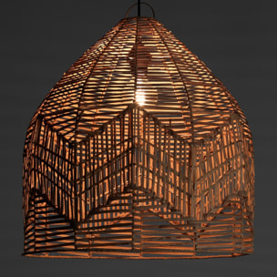 Suspension Tomasucci REETHA MEDIUM, en rotin, noir, 50 × 50 × 58 cm