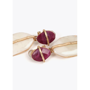 Orecchini a doppio effetto pietra naturale