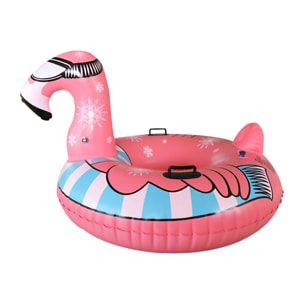 DAM Tappetino ibrido a forma di Flamenco, per neve e acqua. Con maniglie. 120x130 cm. 120x130x90 cm. Colore rosa