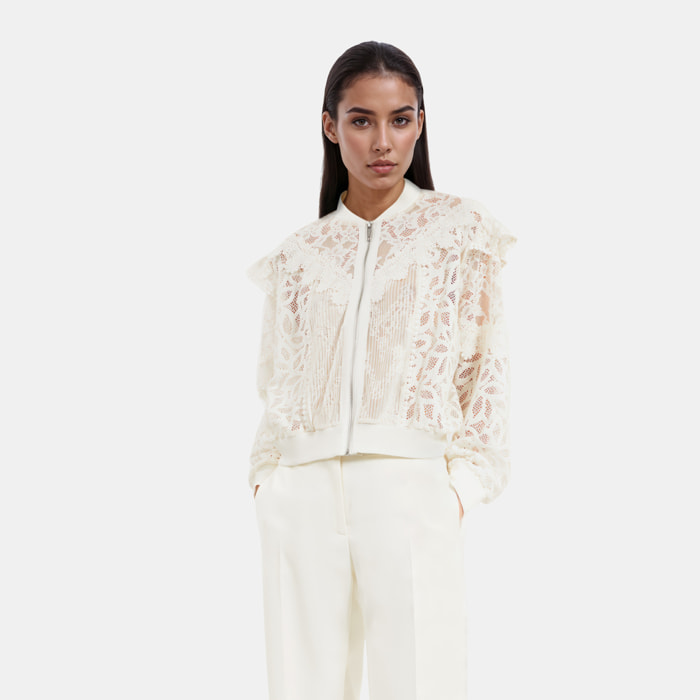 Veste à volants en dentelle