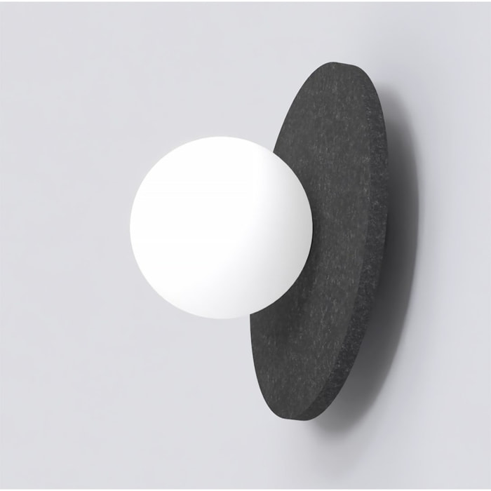 Lampada da parete CALMA in acciaio e feltro nero