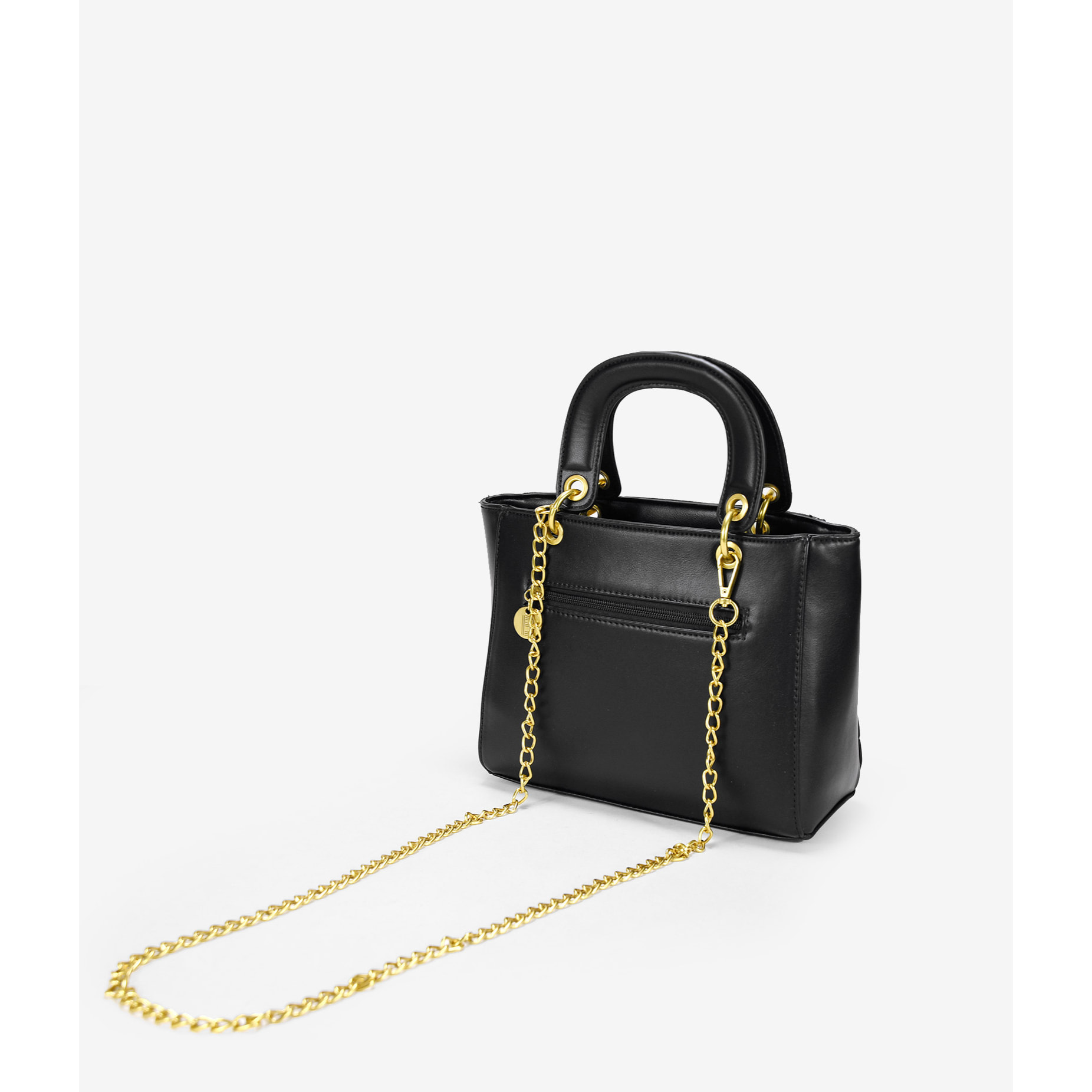 Bolso de mano negro charol