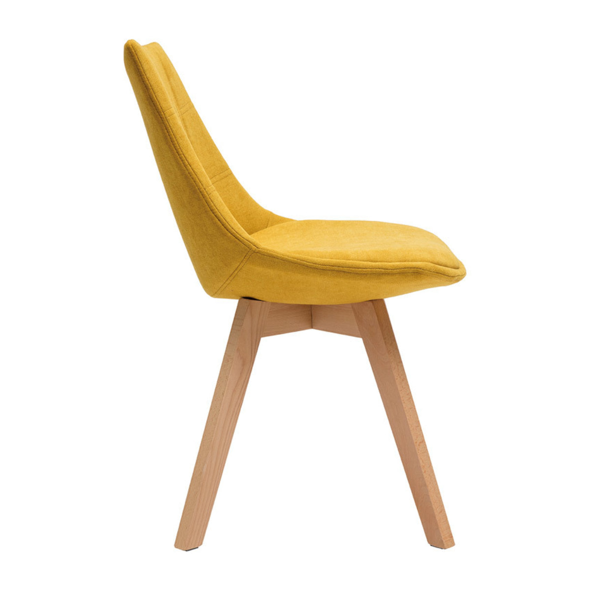 Chaises scandinaves en tissu effet velours jaune moutarde et bois clair (lot de 2) MATILDE