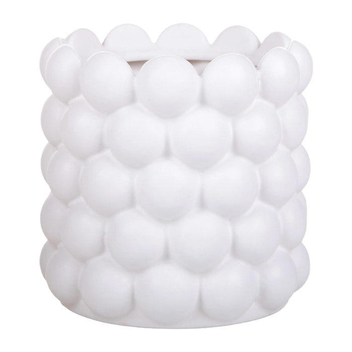 Cachepot Con Bolle - Pezzi 3 - 16X15,7X16cm - Colore Bianco - Bianchi Dino -