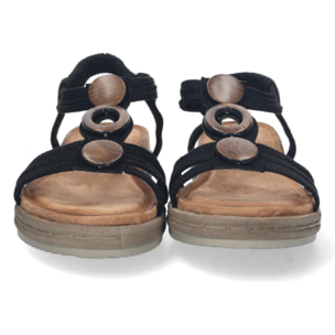 Sandalia Plana con Pala en T y Elastico