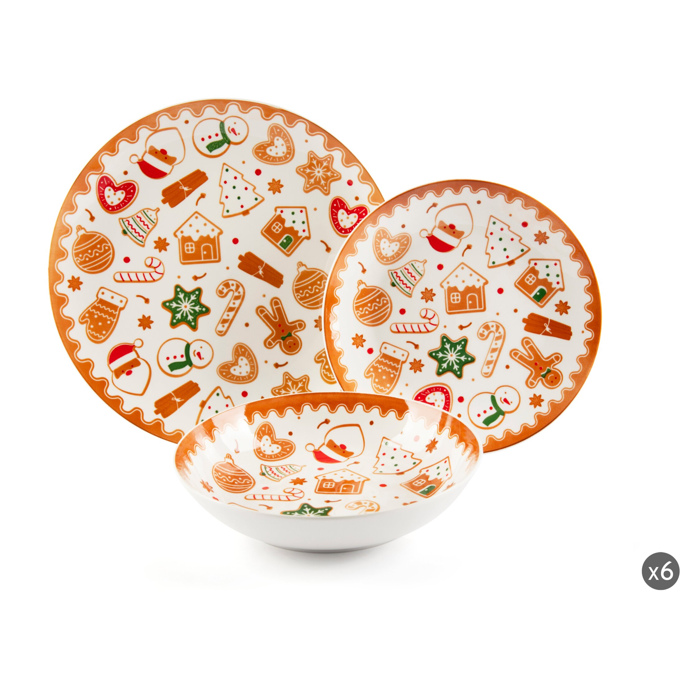 Service de Table 18 pièces Excelsa - Wonderful Ginger, Porcelaine Multicolore