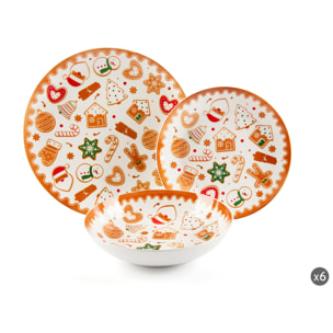 Service de Table 18 pièces Excelsa - Wonderful Ginger, Porcelaine Multicolore