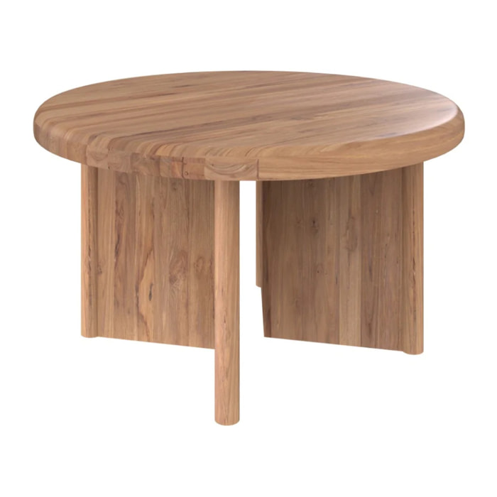 Table basse ronde en bois de teck recyclé D80 cm - Bana