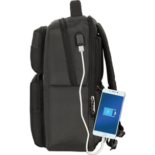 Mochila 2 bolsillos portatil 15,6+usb safta business "grey"