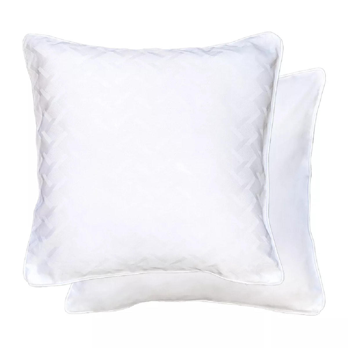 Taie d'oreiller satin de coton motif jacquard blanc Adagio blanc