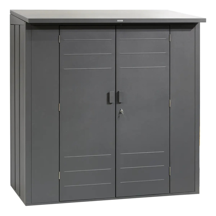 Abri de jardin Forgia gris graphite en acier galvalisé 191x117x200 cm
