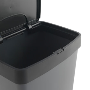Cubo de basura 70l, vertical, 2 compartimentos, papelera residuos, 76 cm, fácil gestión