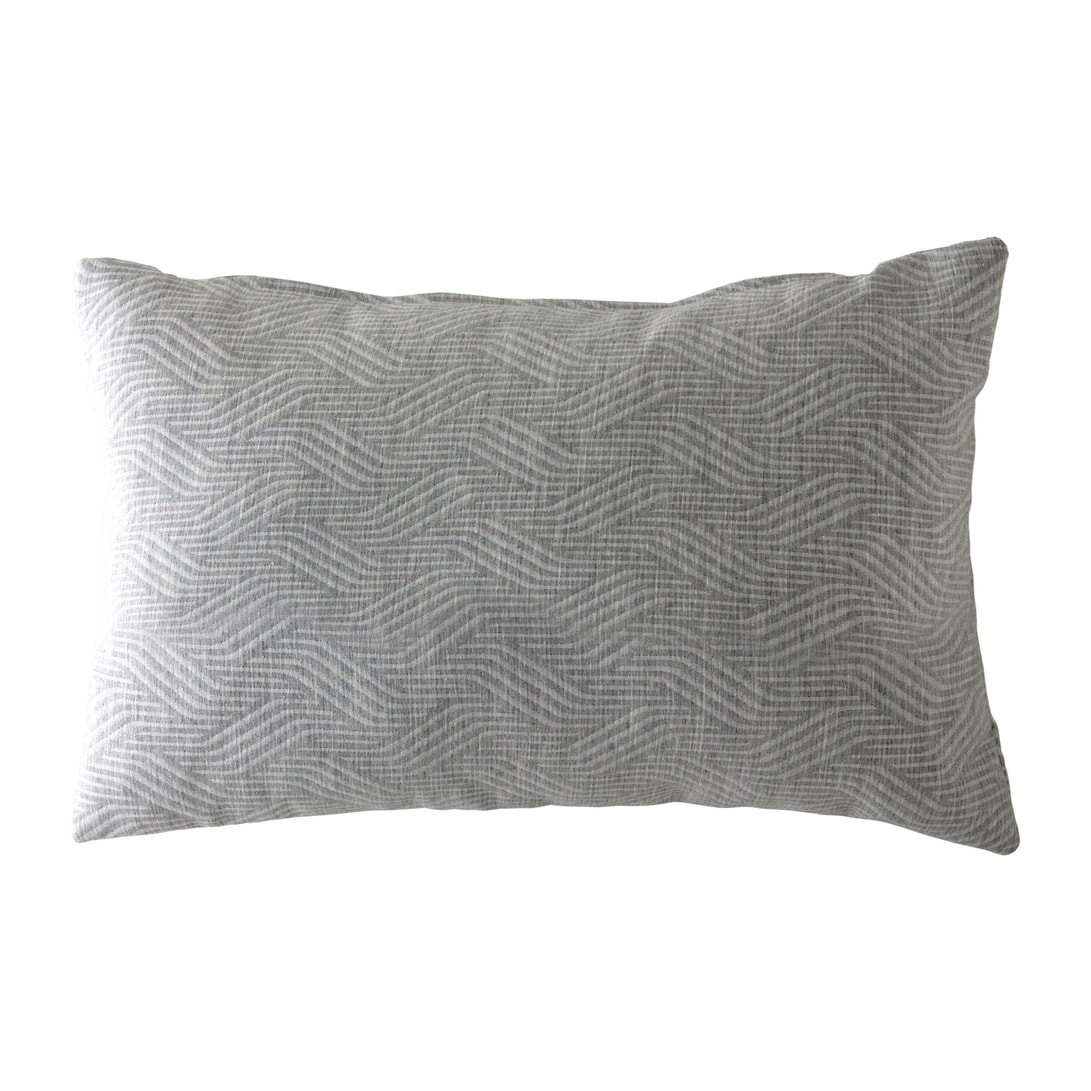 Lot de 2 housses de coussin jacquard TEVERE-B 30x50 cm gris