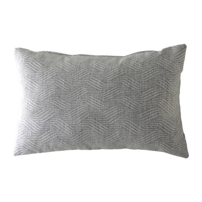 Lot de 2 housses de coussin jacquard TEVERE-B 30x50 cm gris