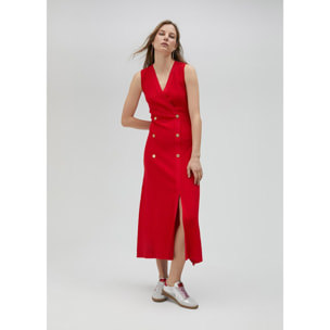 Vestito rosso in maglia