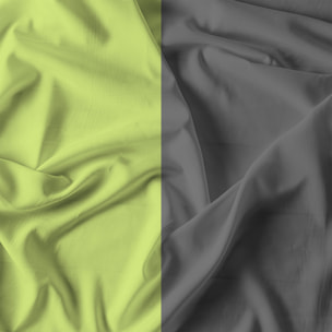 COMPLETO LETTO NATURAL COLOR, 100% Cotone, Made in Italy - VERDE ACIDO/FUMO