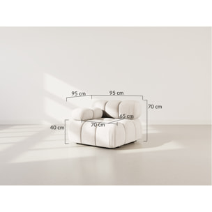 Ruby - module d'assise gauche en velours texturé - Beige