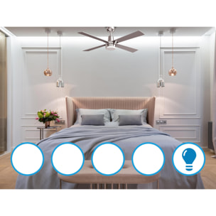 Ventilador de Techo ø122 cm con LED y Wifi Reversible Hypersilence ELECTRON KLASSFAN